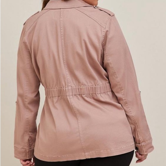 NWOT Torrid Essential Twill Anorak Utility Chore Jacket Pink Clay - Picture 6 of 16